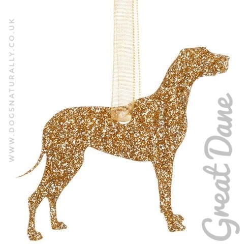Great Dane Glitter Decoration (Gold)